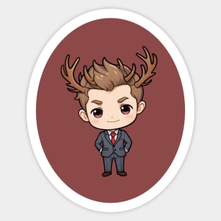 Chibi Hannibal with Antlers Sticker